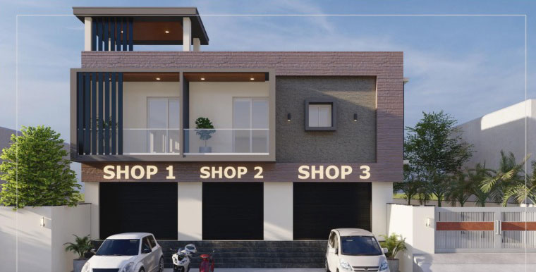 350 Ambattur Commercial Building Front Elevation