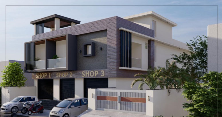 350 Ambattur Commercial Building Angled Day View