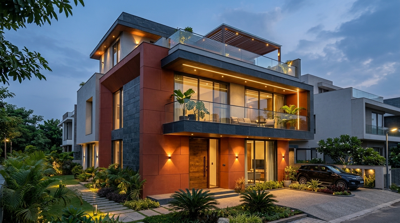Finished Contemporary Independent Villa Render